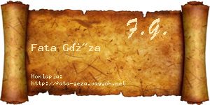 Fata Géza névjegykártya