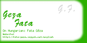 geza fata business card
