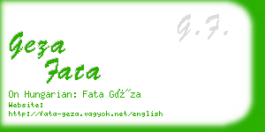 geza fata business card